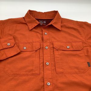 Mountain HardWear Mens Long Sleeve‎ Button Up Shirt Orange Size Small